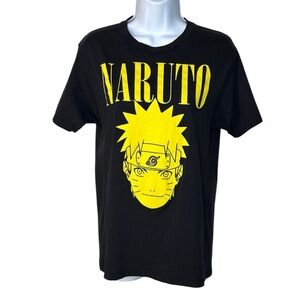 Naruto Black and Yellow Anime Graphic Short Sleeve Tee